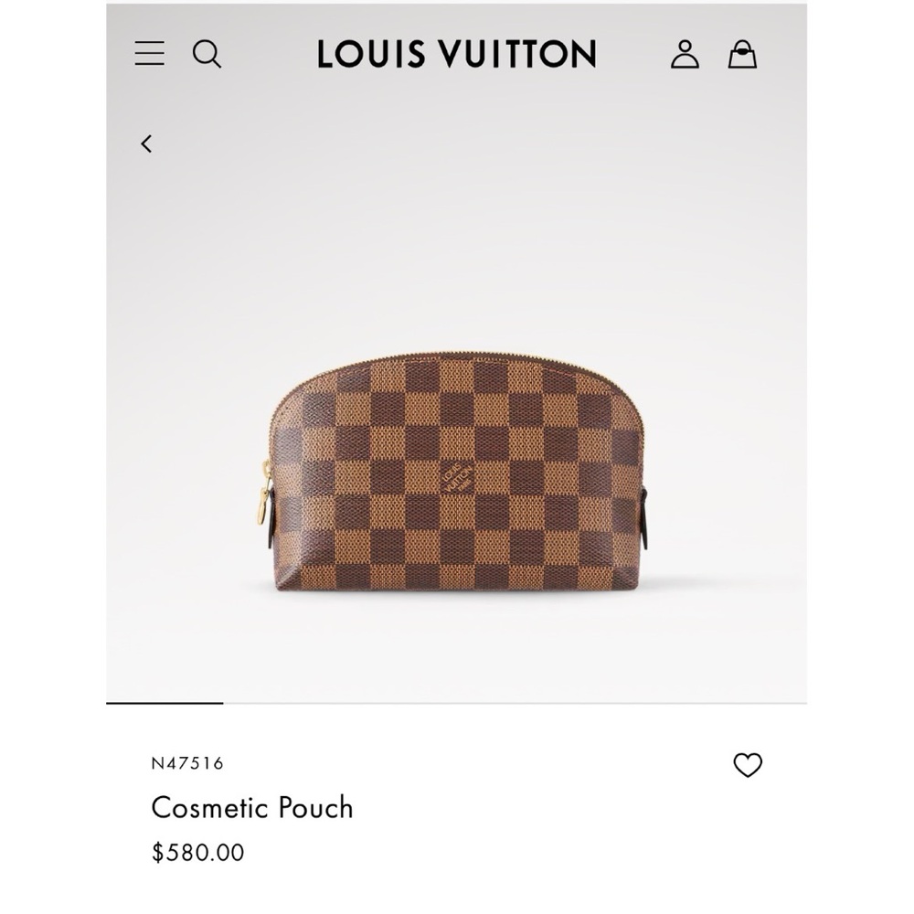 SOLD❤️ LOUIS VUITTON Pochette Bag Cosmetic Makeup Pouch Bag PM Damier Ebene - Picture 16 of 16